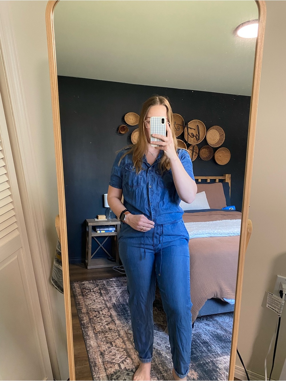 Kenneth Cole Reaction Women's Denim Jumpsuit - Blue